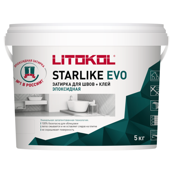 Купить STARLIKE EVO S.105 BIANCO TITANIO затир.смесь (5kg bucket) в Новосибирске-1