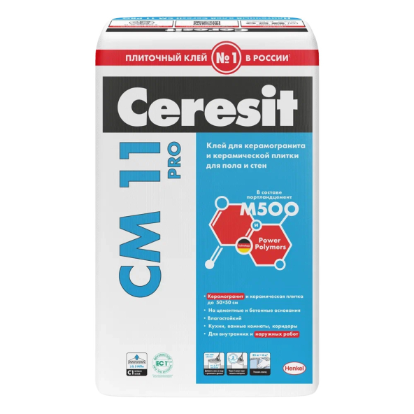 Купить Ceresit CM11/25кг, PRO Плиточный клей, РФ в Москве-1