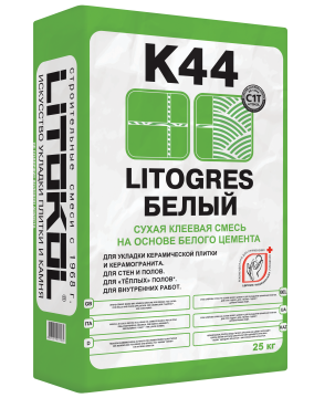 Купить Litogres К44 белый - клеевая смесь 25kg bag в Нижнем Новгороде