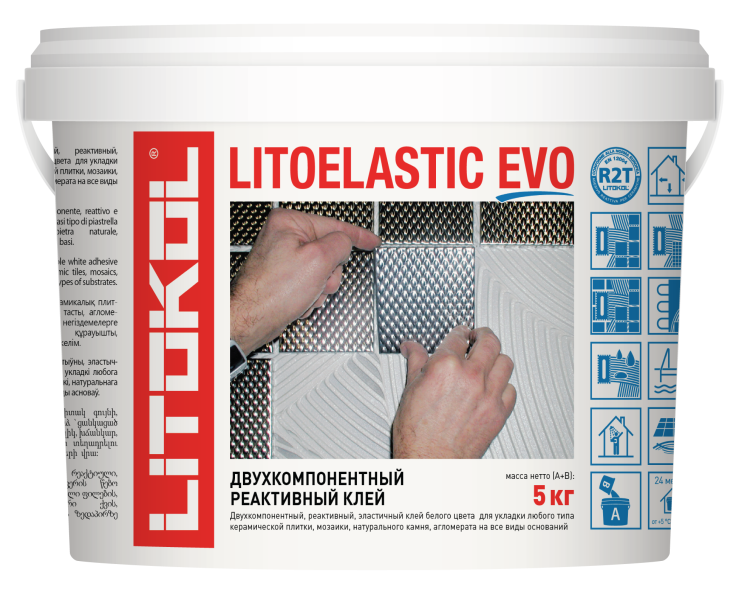 Купить LitoElastic EVO белый-двухкомпонентный клей 5kg bucket в Нижнем Новгороде-1