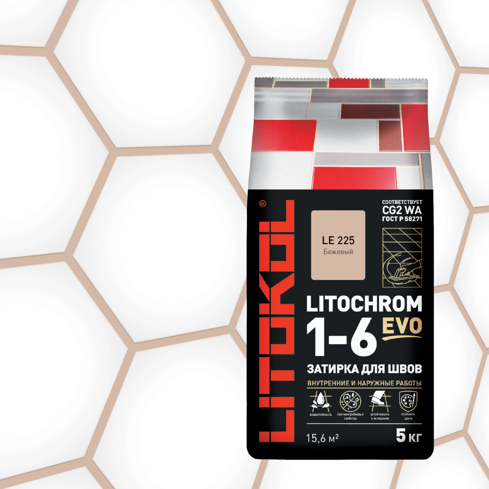 Купить LITOCHROM 1-6 EVO LE 225 бежевый 5kg Al.bag в Ростове-на-Дону