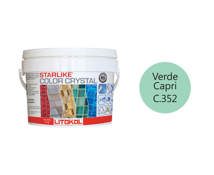 Купить LITOCHROM Starlike C.352 СOLORCRYSTAL VerdeCapri 2,5kg bucket в Ростове-на-Дону-1