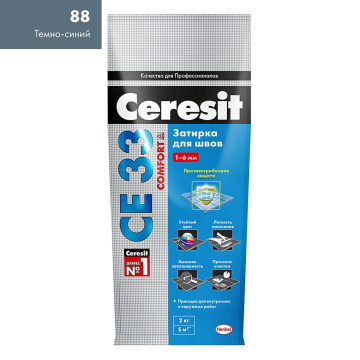 Купить Ceresit CE33/2кг Затирка для швов 1-6 мм внутри и снаружи Тёмно-синий 88, РФ в Белгороде