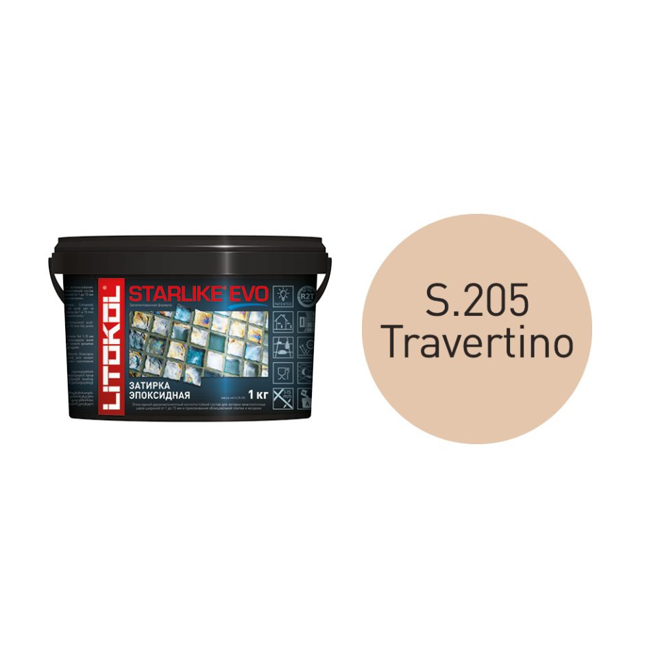 Купить STARLIKE EVO S.205 TRAVERTINO затир.смесь (1kg bucket) в Ростове-на-Дону #2