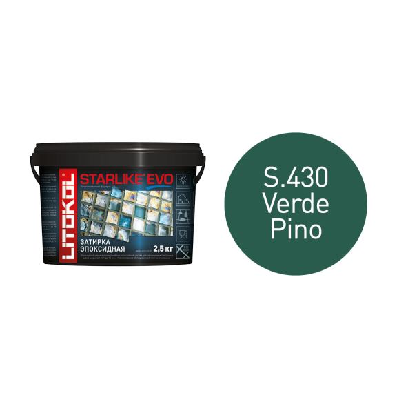 Купить STARLIKE EVO S.430 VERDE PINO затир.смесь (2,5kg bucket) в Уфе-1