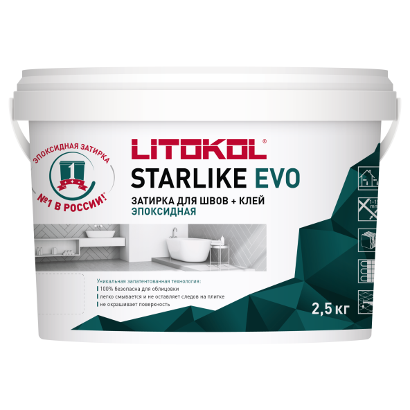 Купить STARLIKE EVO S.110 GRIGIO PERLA затир.смесь (2,5kg bucket) в Москве-1