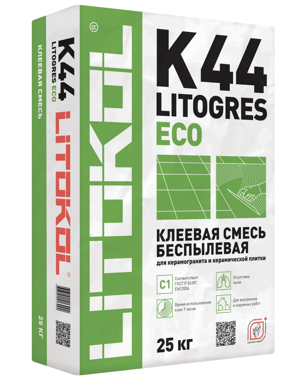 Купить Litogres К44 ECO- беспылевая клеевая смесь 25kg bag в Ростове-на-Дону