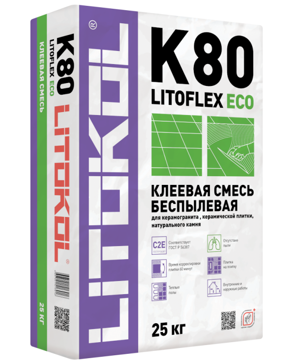 Купить LitoFlex К80 ECO- беспылевая клеевая смесь 25kg bag в Ростове-на-Дону-1