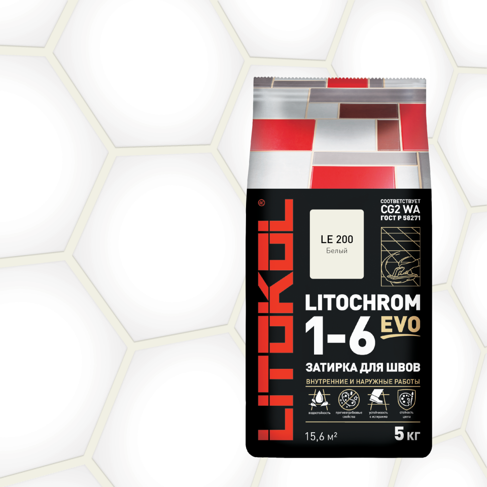 Купить LITOCHROM 1-6 EVO LE 200 белый 5kg Al.bag в Ростове-на-Дону